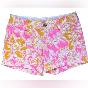 Lilly Pulitzer Callahan Ooh La La Pink and Yellow Floral Women's Shorts Size 6